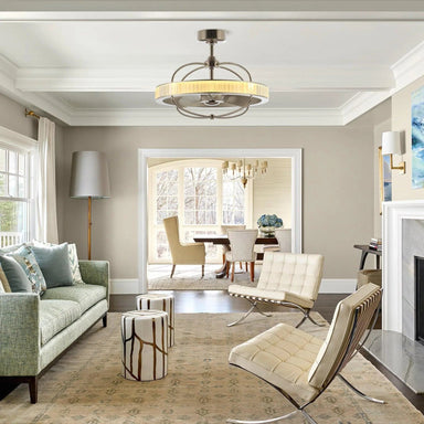 Parrot Uncle 27 In. Modern Crystal Ceiling Fan with Lighting and Remote Control SAMPLE PHOTO