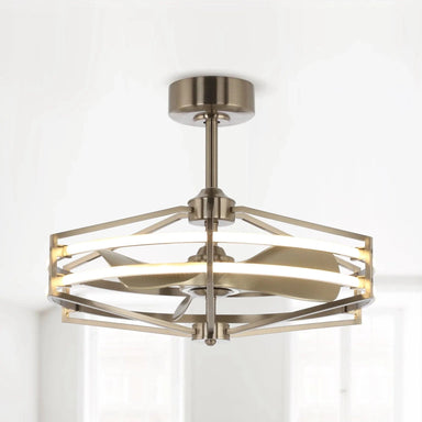 Parrot Uncle 29.5 In. Brushed Nickel Modern Ceiling Fan CLOSER VIEW