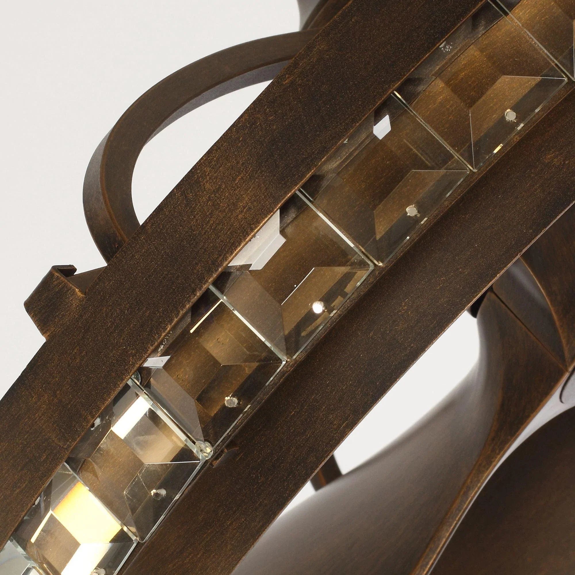 Parrot Uncle 29 In. Farmhouse Crystal Ceiling Fan with Lighting and Remote Control CLOSER VIEW