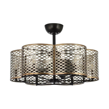 Parrot Uncle 31 In. Linda Farmhouse Ceiling Fan with Lighting in Saddlebrown FULL VIEW