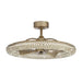 Parrot Uncle 33 In. Formal DC Motor Downrod Mount Reversible Crystal Ceiling Fan with Lighting FULL VIEW