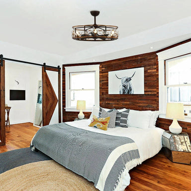 Parrot Uncle 34 In. Farmhouse Ceiling Fan with Lighting and Remote Control SAMPLE PHOTO