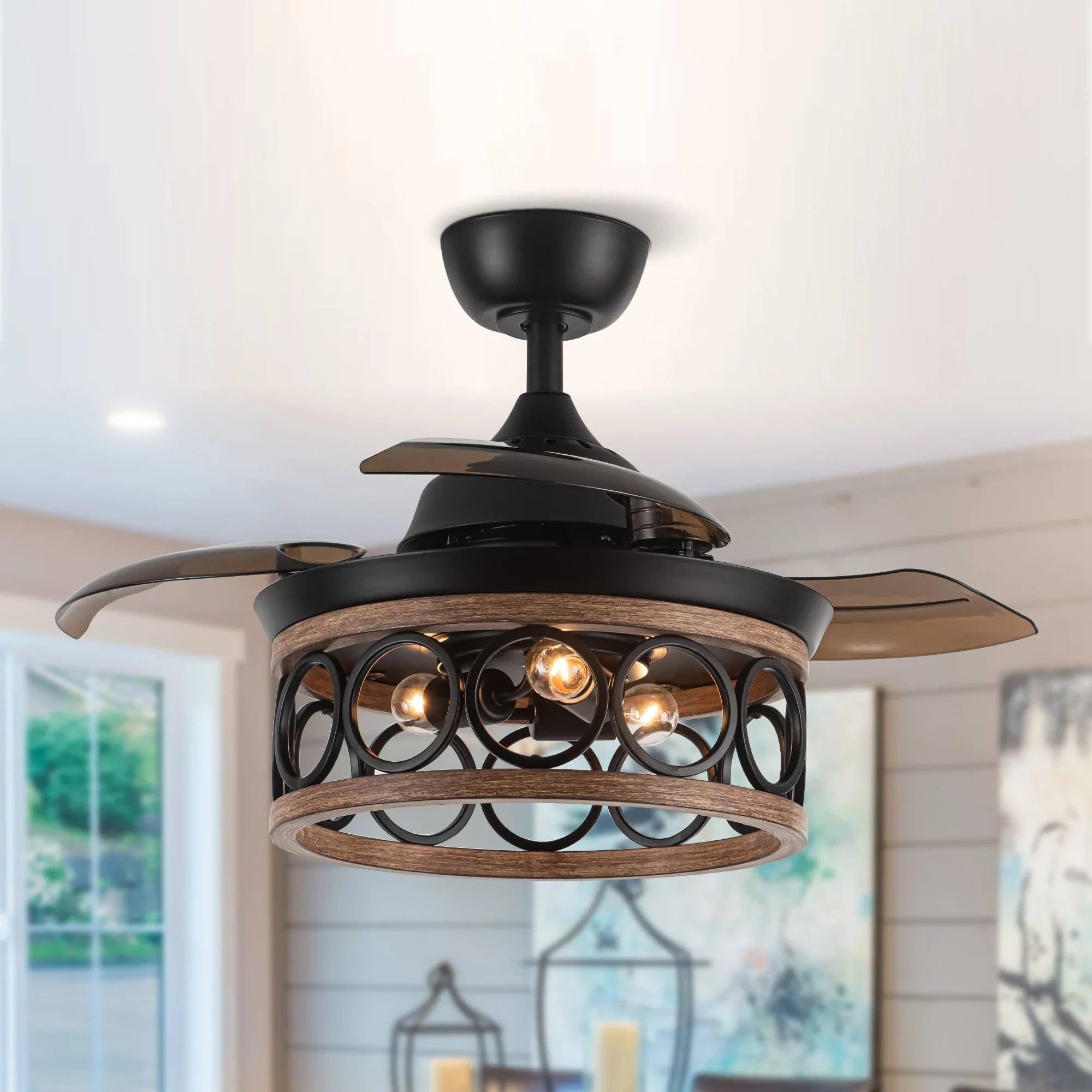 Parrot Uncle 36 In. Mirelle Farmhouse Ceiling Fan with Lighting and Remote Control SAMPLE PHOTO