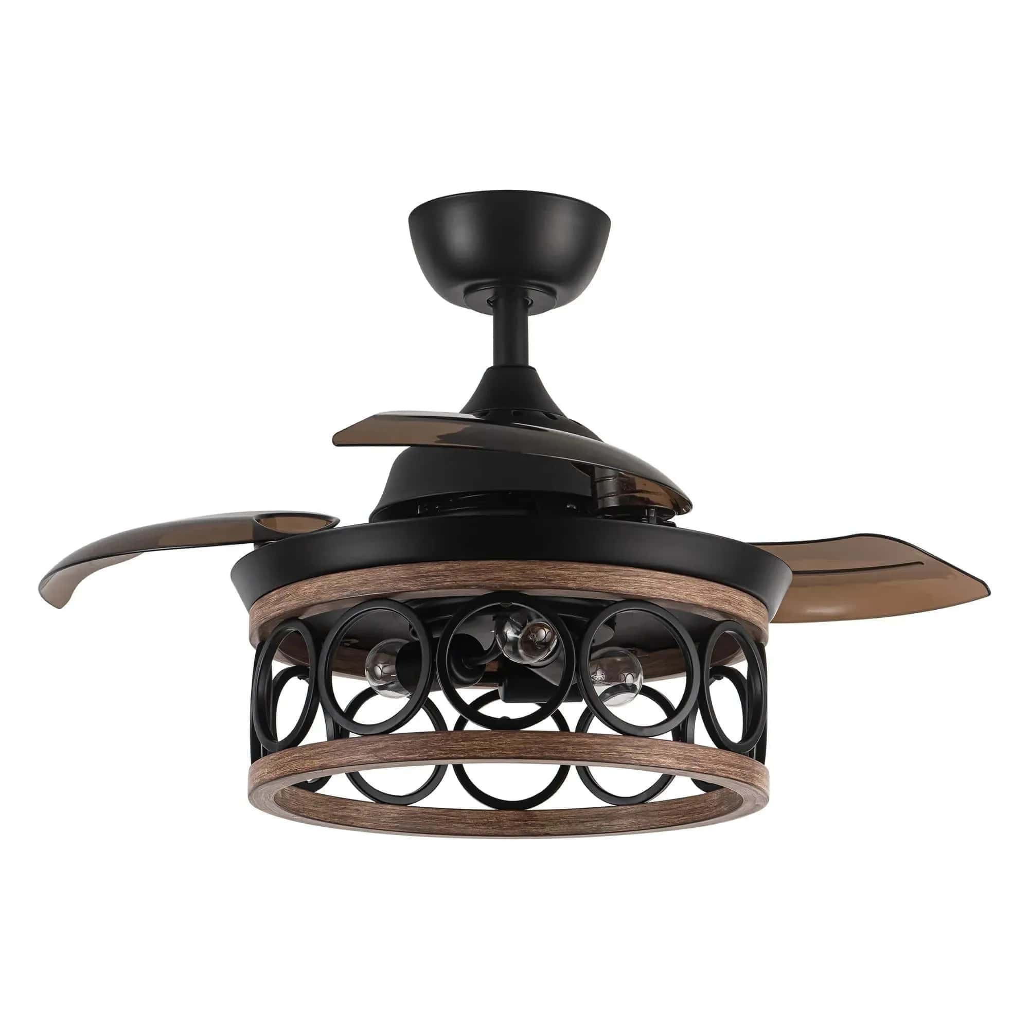 Parrot Uncle 36 In. Mirelle Farmhouse Ceiling Fan with Lighting and Remote Control FULL VIEW