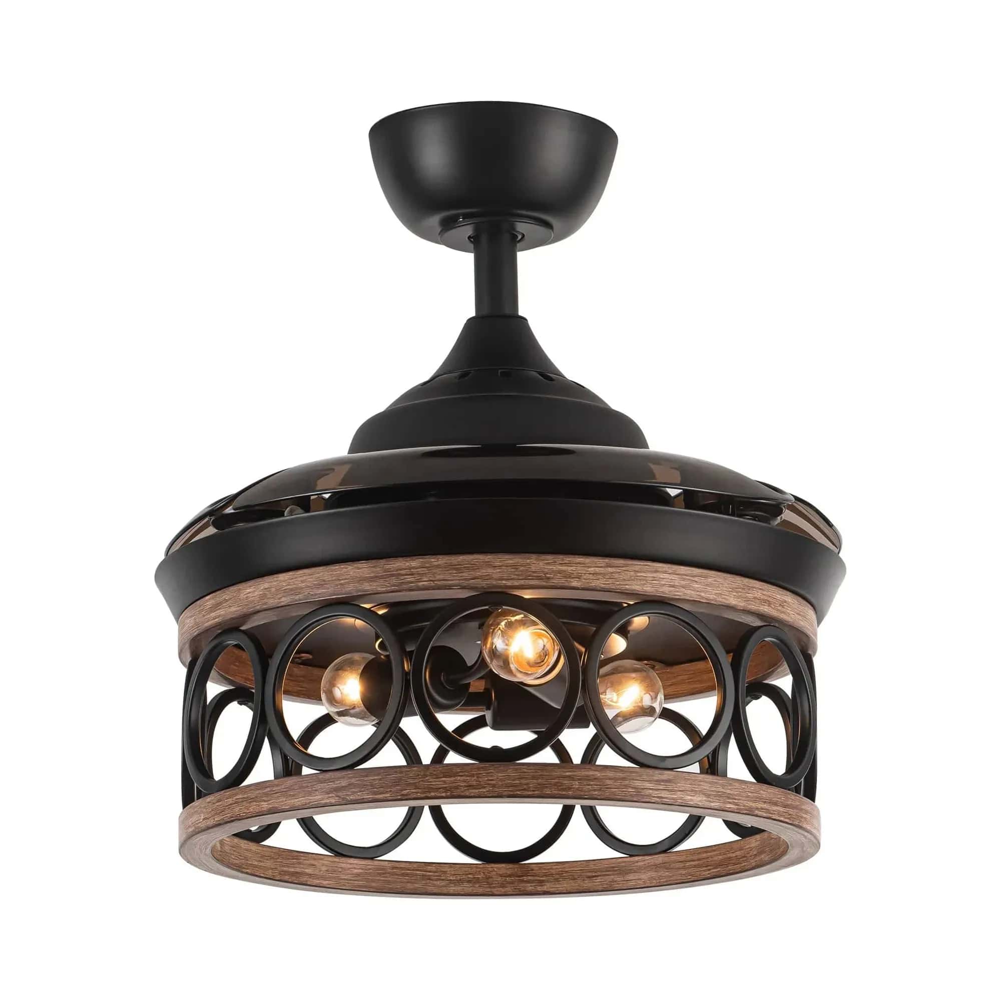 Parrot Uncle 36 In. Mirelle Farmhouse Ceiling Fan with Lighting and Remote Control FULL VIEW