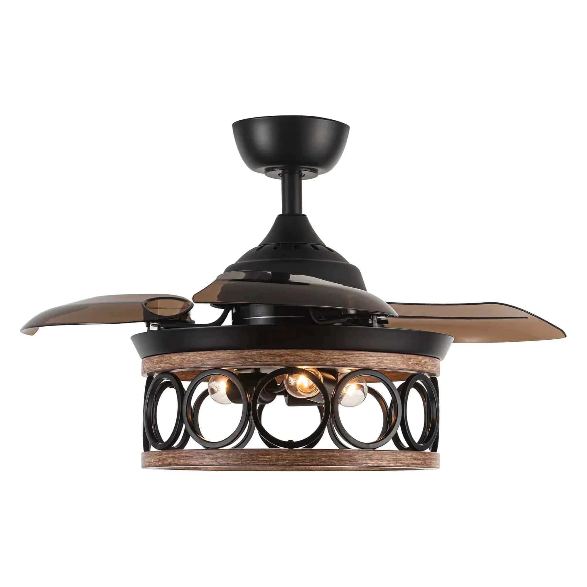 Parrot Uncle 36 In. Mirelle Farmhouse Ceiling Fan with Lighting and Remote Control FULL VIEW