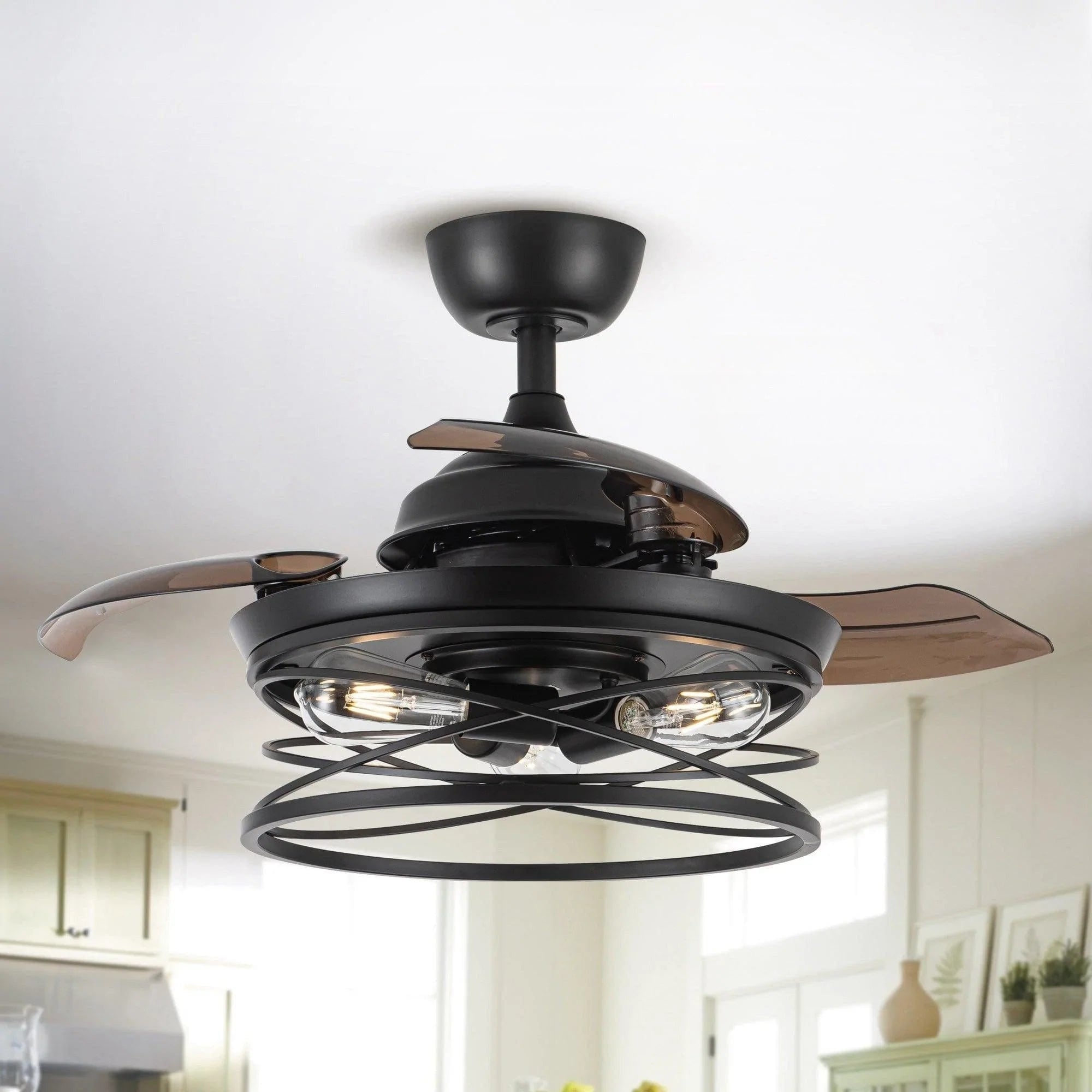 Parrot Uncle 36 In. Petra Industrial Ceiling Fan with Lighting and Remote Control SAMPLE PHOTO
