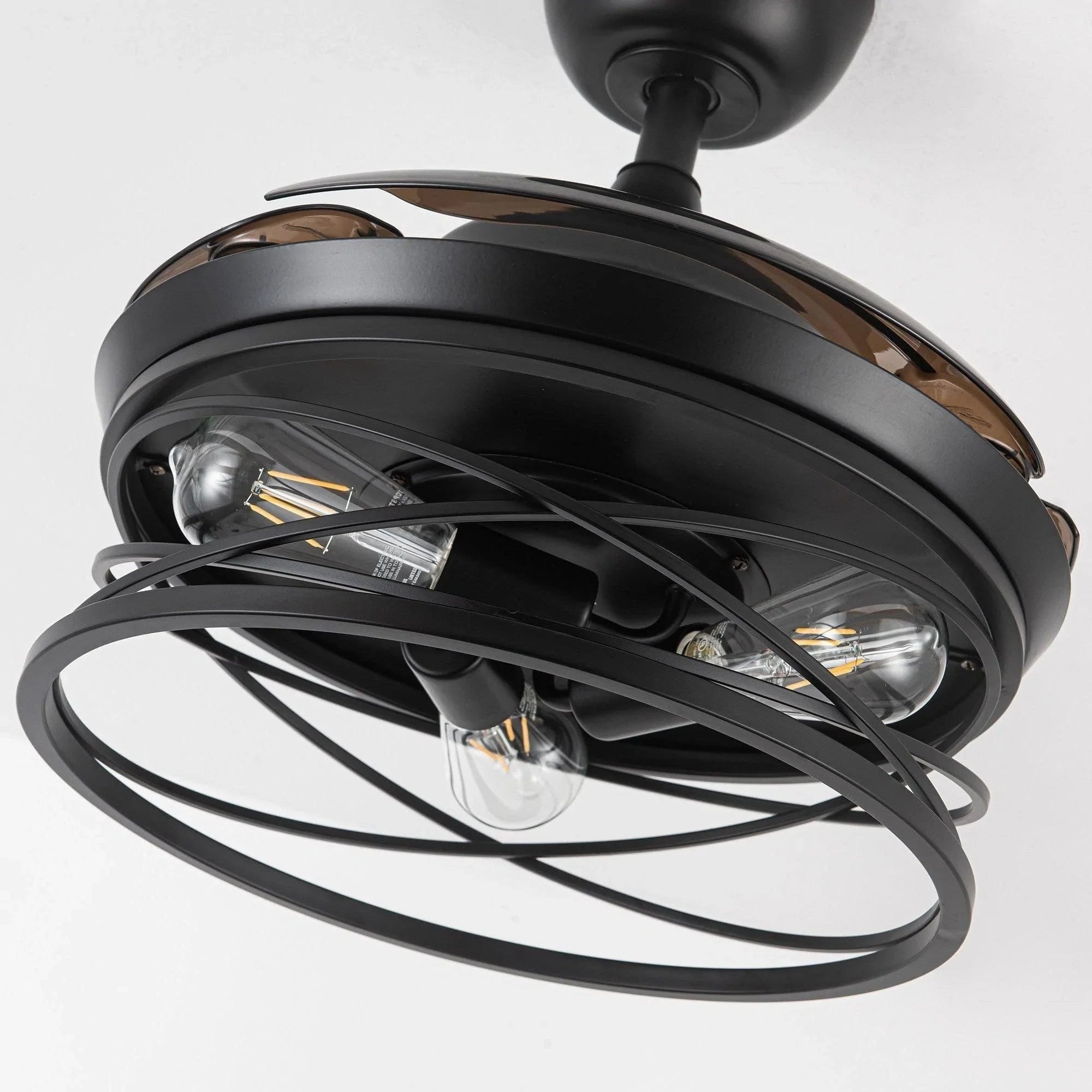 Parrot Uncle 36 In. Petra Industrial Ceiling Fan with Lighting and Remote Control CLOSER VIEW