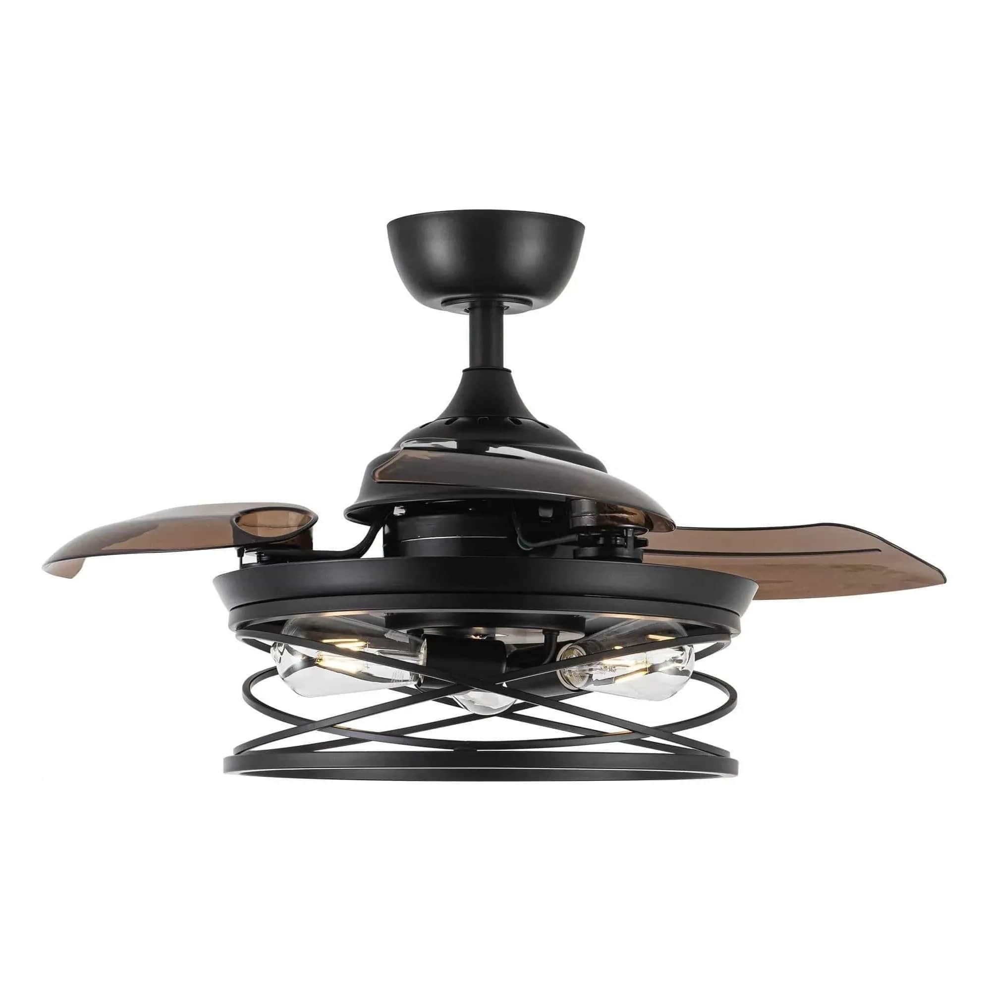 Parrot Uncle 36 In. Petra Industrial Ceiling Fan with Lighting and Remote Control