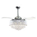 Parrot Uncle 42 In. Modern Crystal Ceiling Fan with Lighting and Remote Control FULL VIEW