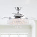 Parrot Uncle 42 In. Modern Crystal Ceiling Fan with Lighting and Remote Control CLOSER VIEW
