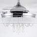Parrot Uncle 42 In. Modern Crystal Ceiling Fan with Lighting and Remote Control