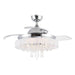 Parrot Uncle 42 In. Modern Crystal Ceiling Fan with Lighting and Remote Control