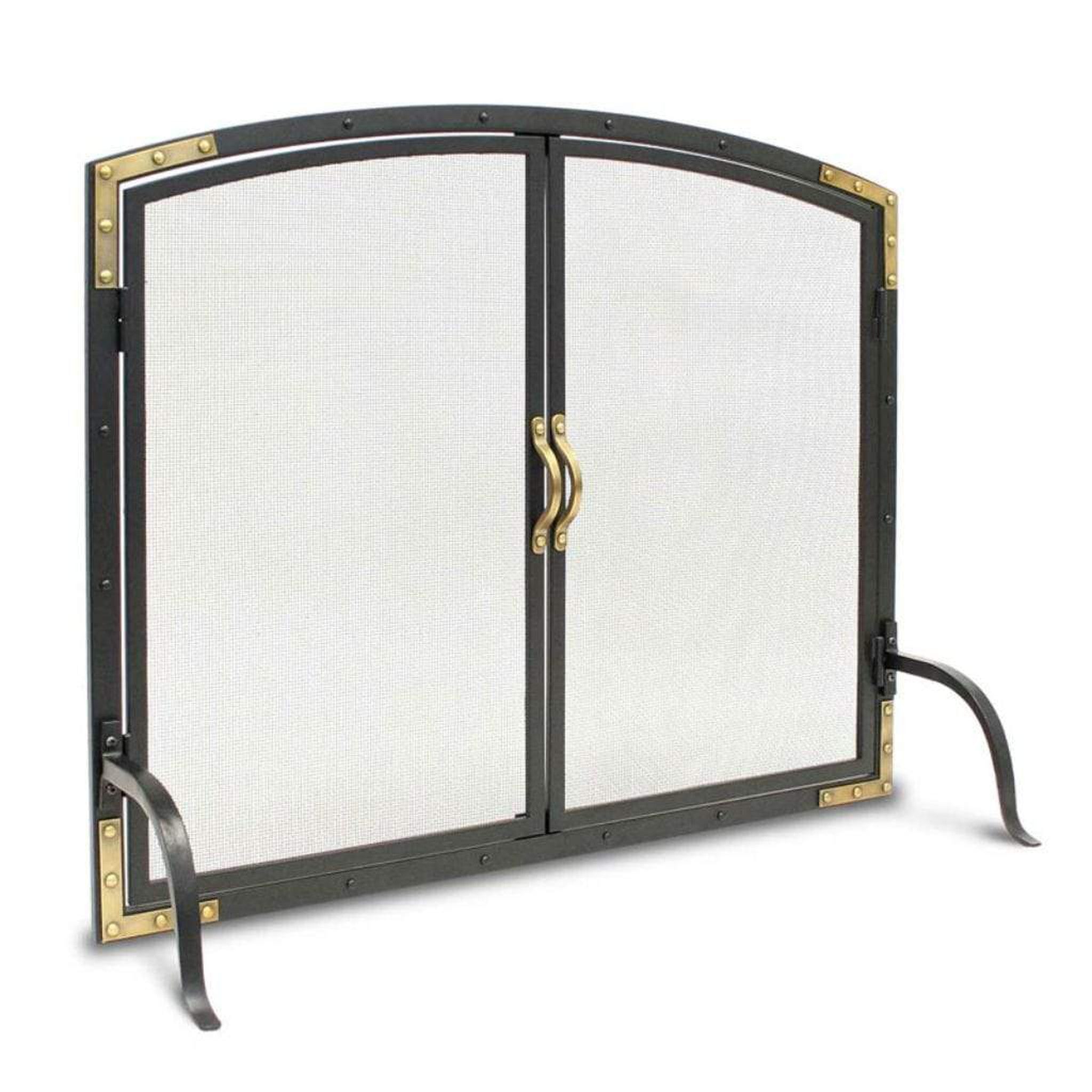 Pilgrim 39" Black Refined Rivet Mesh Door Screen FRONT VIEW
