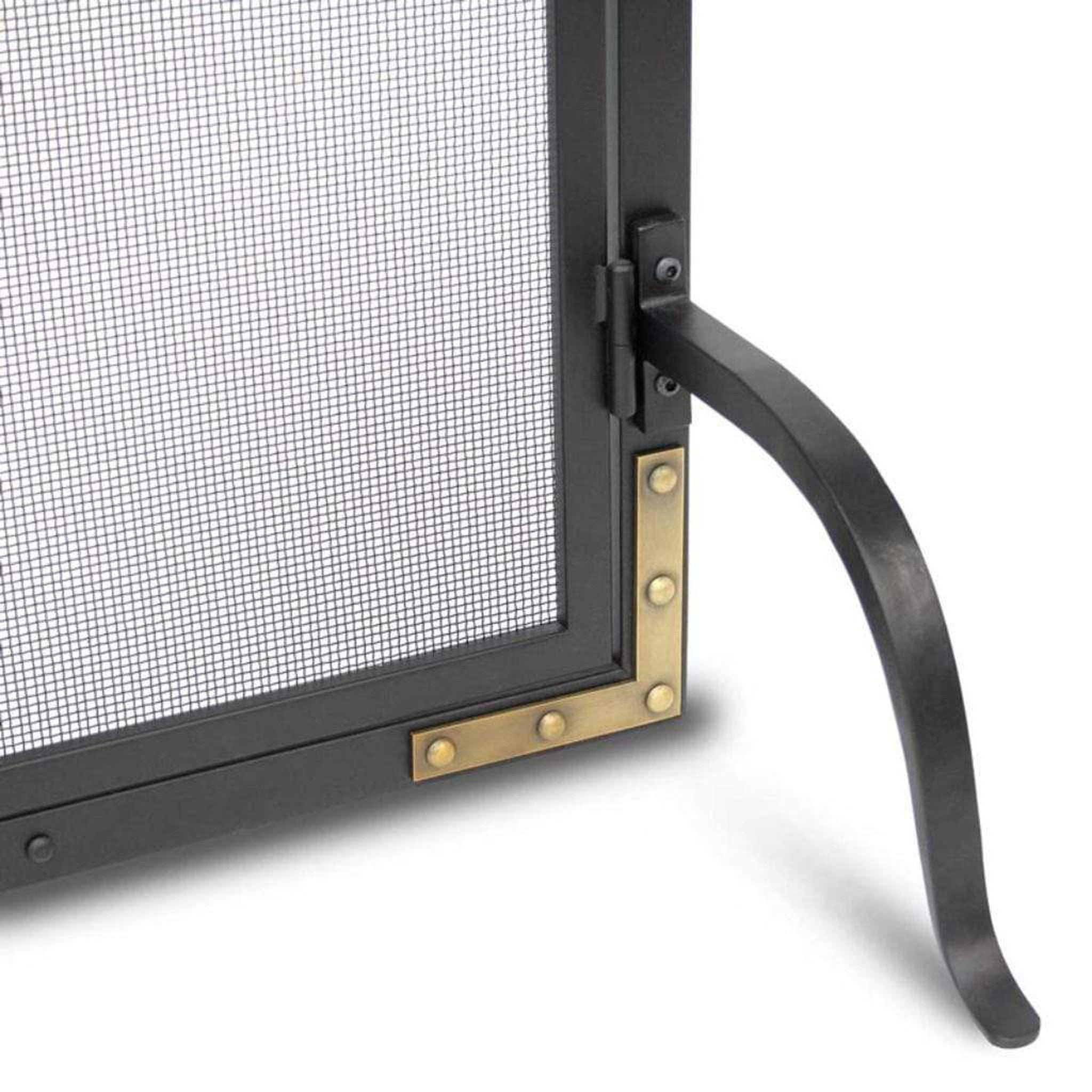 Pilgrim 39" Black Refined Rivet Mesh Door Screen CLOSE UP VIEW