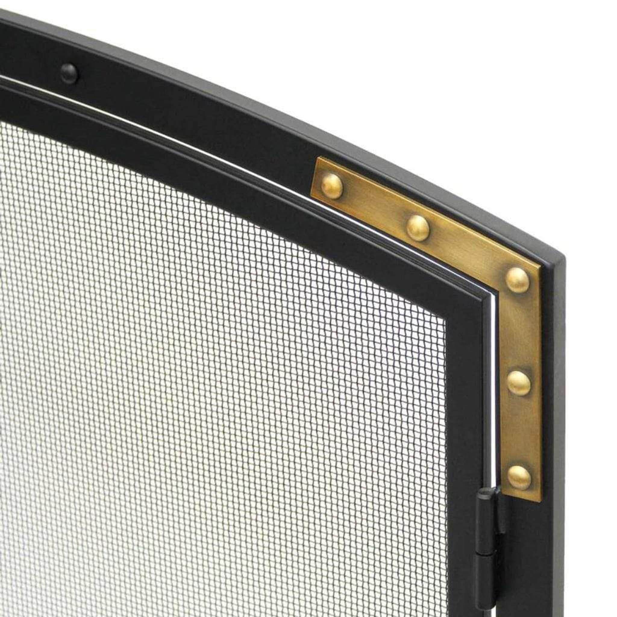 Pilgrim 39" Black Refined Rivet Mesh Door Screen CLOSE UP VIEW