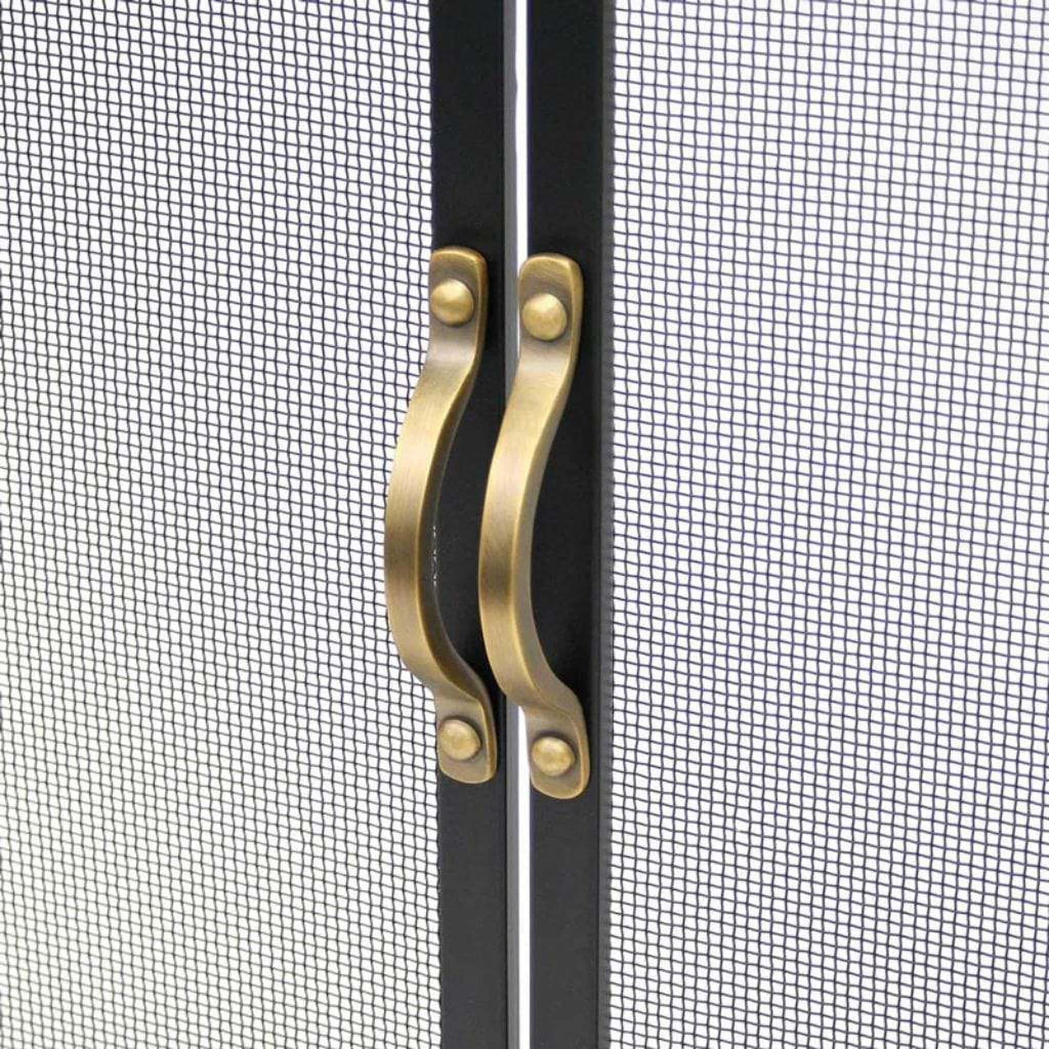 Pilgrim 39" Black Refined Rivet Mesh Door Screen CLOSE UP VIEW