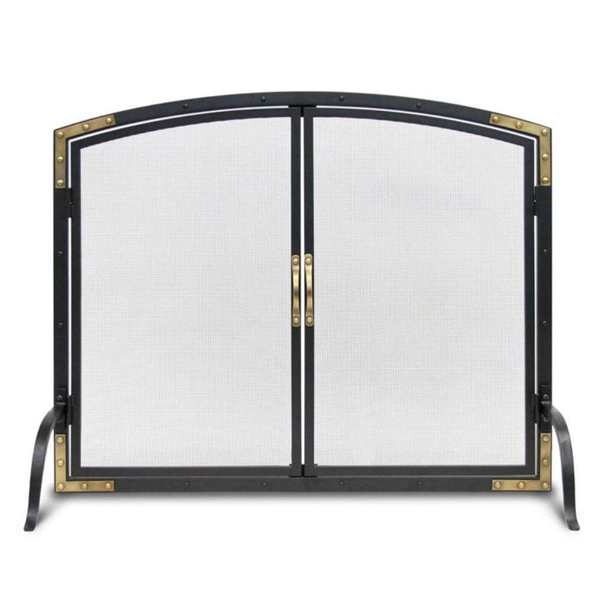 Pilgrim 39" Black Refined Rivet Mesh Door Screen FRONT VIEW