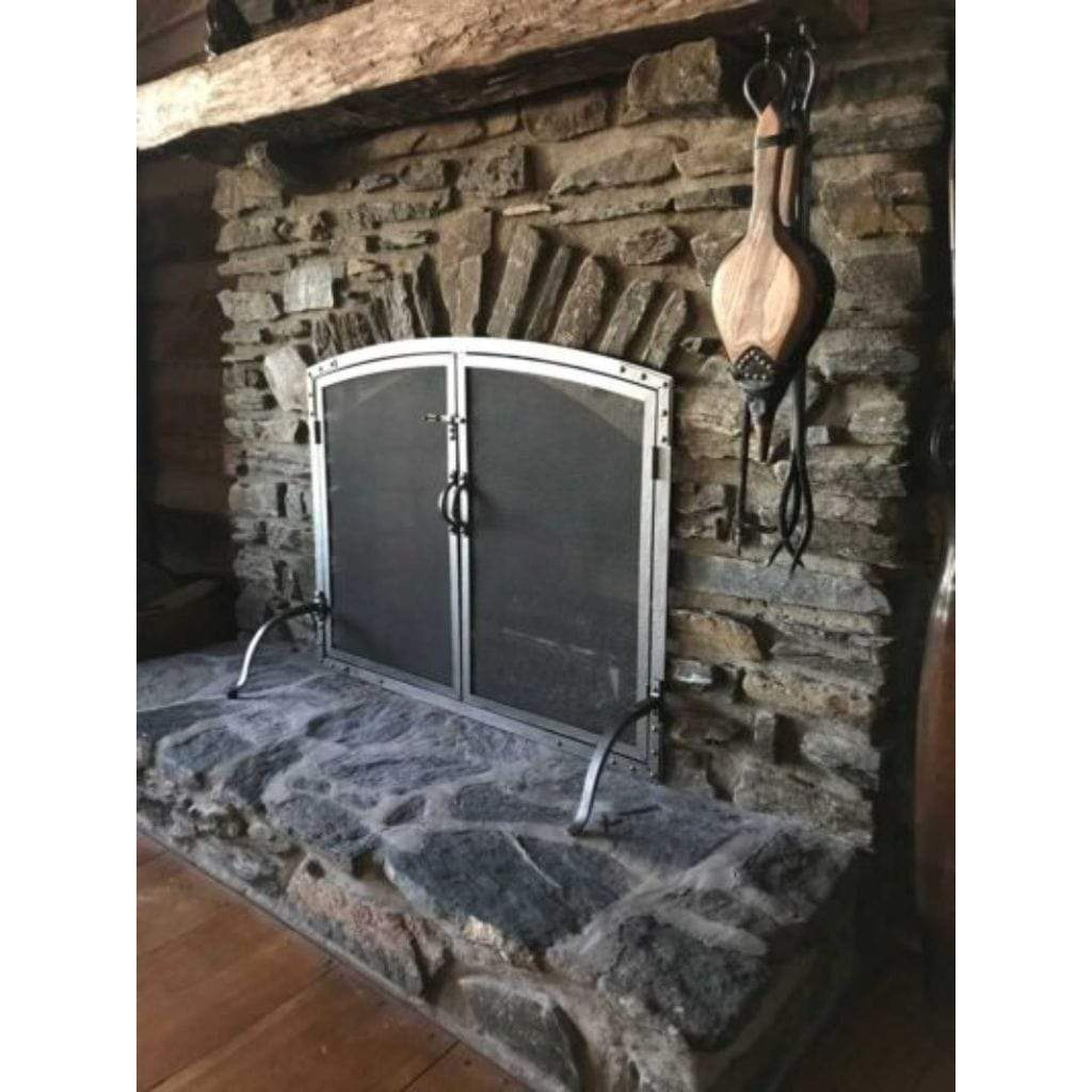 Pilgrim 42" Forged Iron Arched Operable Door Screen SAMPLE PHOTO