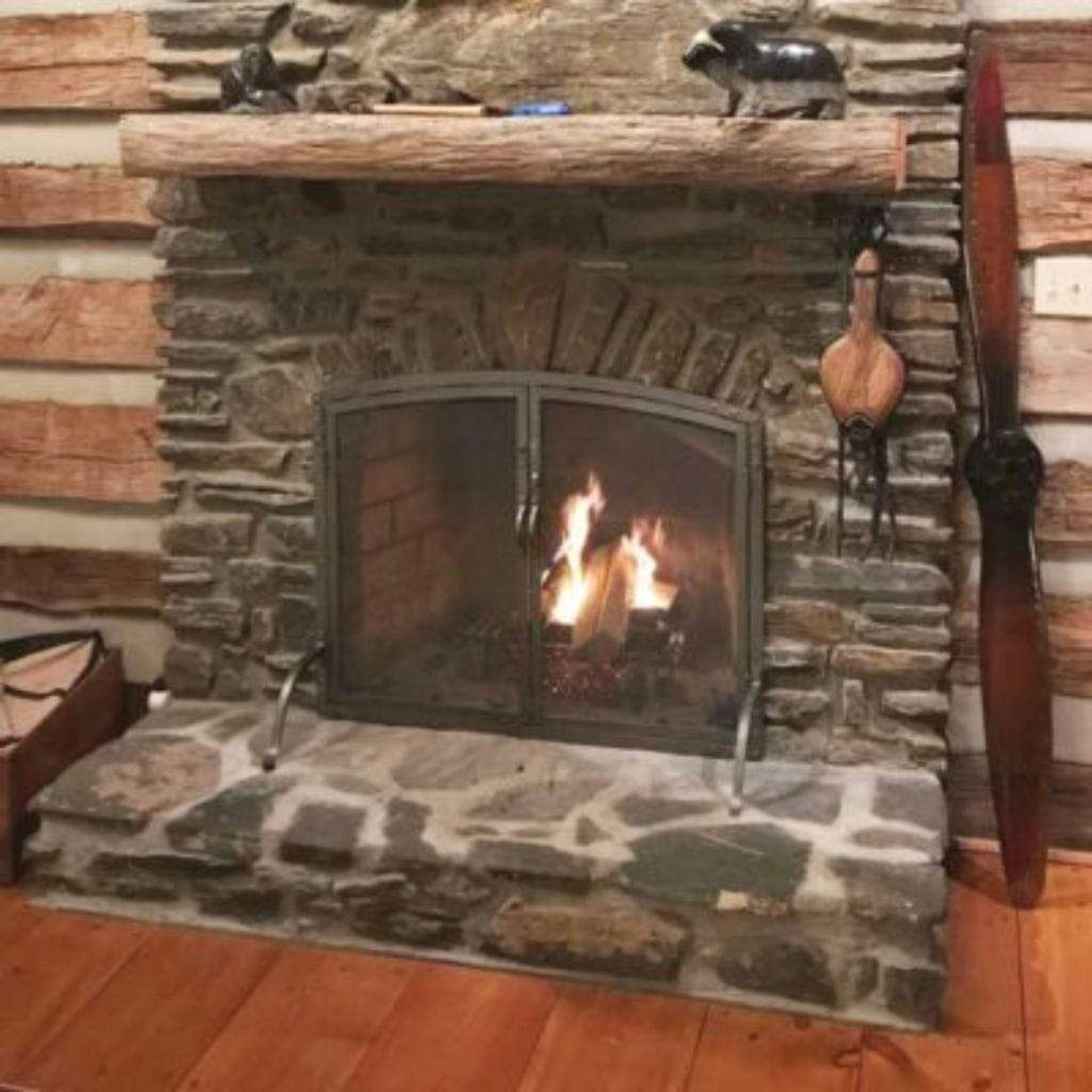 Pilgrim 42" Forged Iron Arched Operable Door Screen SAMPLE PHOTO