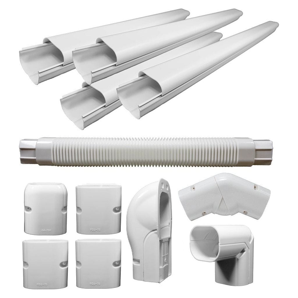 Pioneer Decorative PVC Line Cover Kit for Mini Split Air Conditioners & Heat Pumps COMPLETE SET