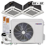 Pioneer Dual 18000 BTU 1.5-Ton 21.5 SEER Multi (2) Zone Ceiling Cassette-Mount Air Conditioner Heat Pump 230-Volt