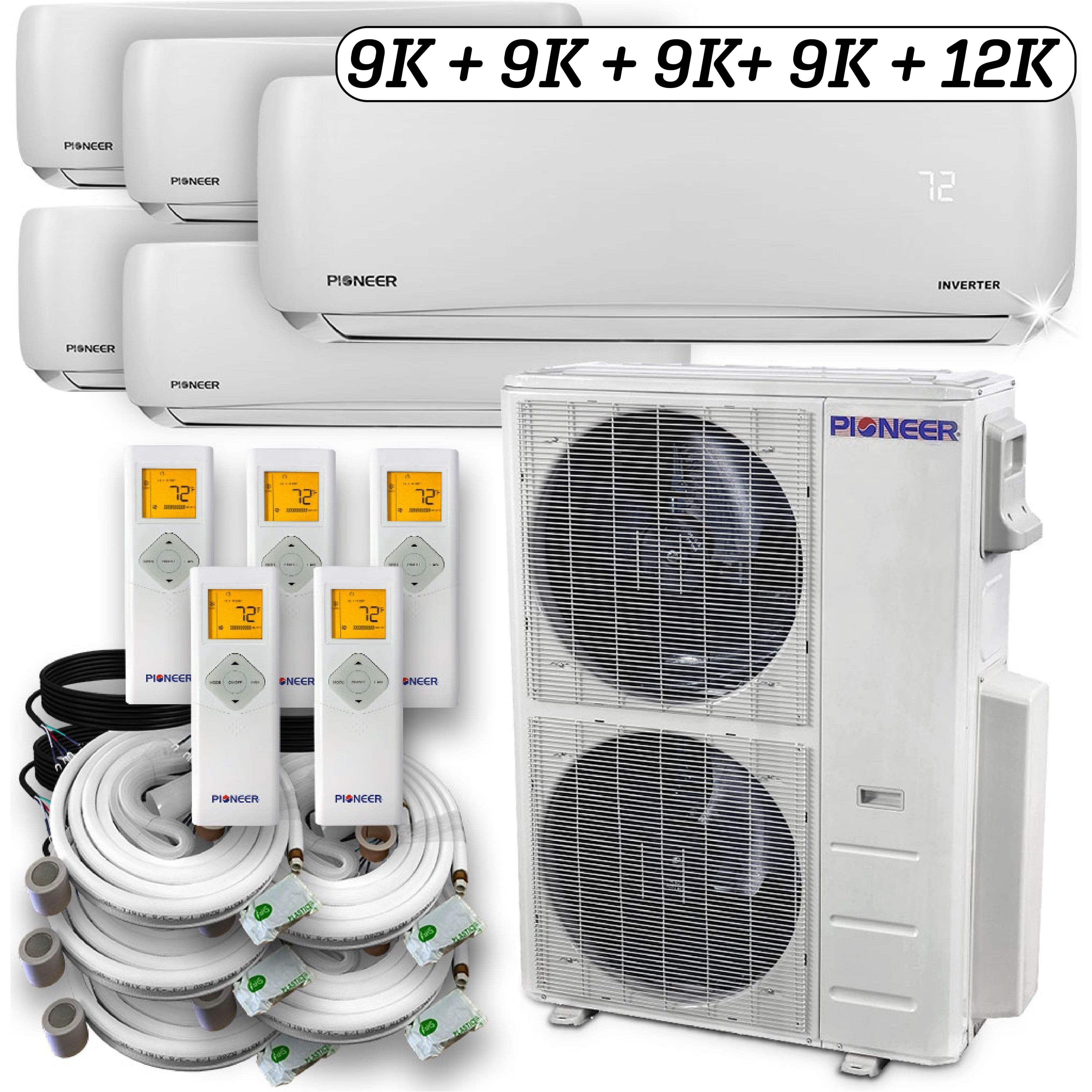 Pioneer Quint 48000 BTU 4-Ton 21.5 SEER Multi (5) Zone Wall Mount Air Conditioner Heat Pump 230-Volt COMPLETE SET