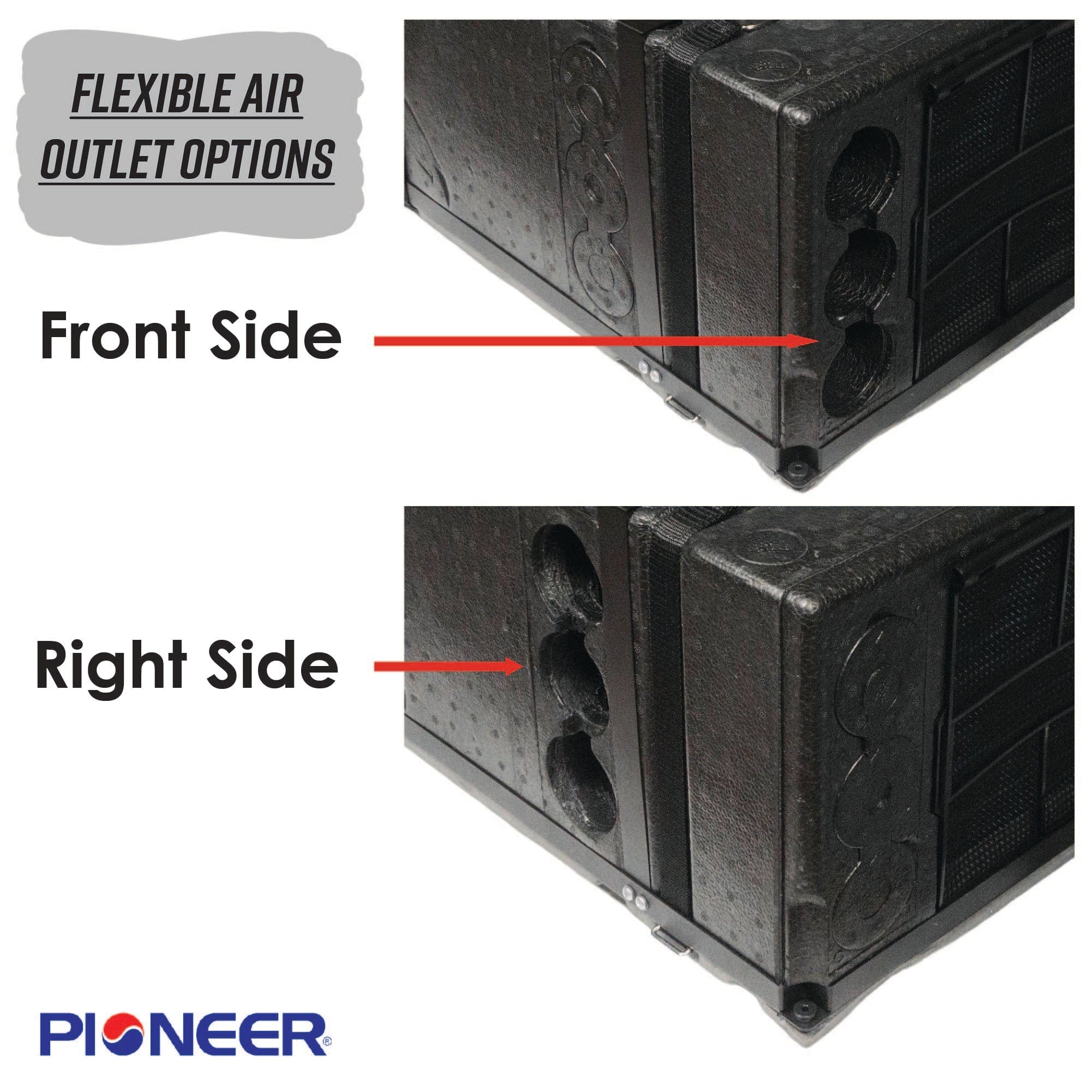 Pioneer® 10,000 BTU 115V Under-Bench RV Inverter Heat Pump Air Conditioner infographic 2