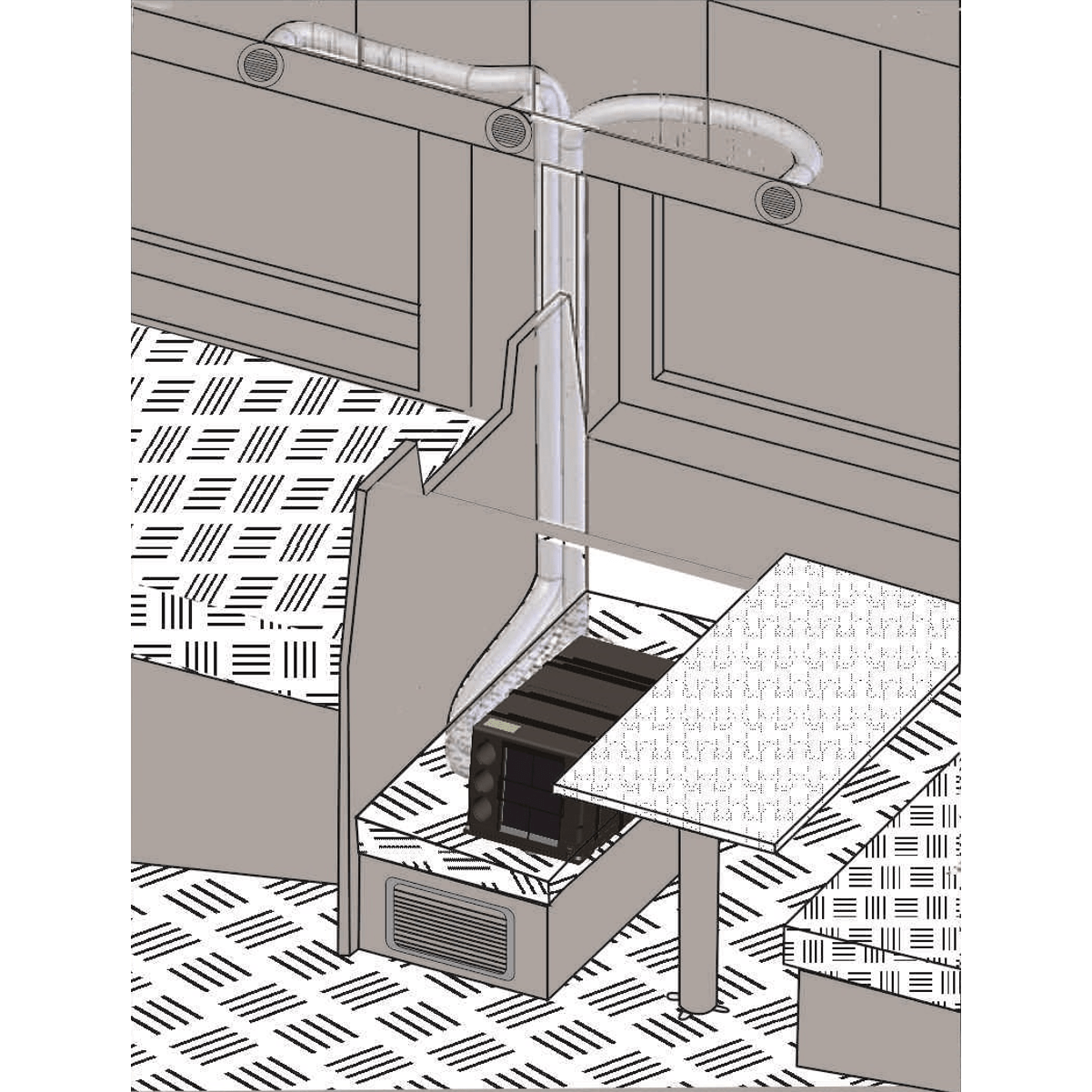 Pioneer® 10,000 BTU 115V Under-Bench RV Inverter Heat Pump Air Conditioner SAMPLE PHOTO
