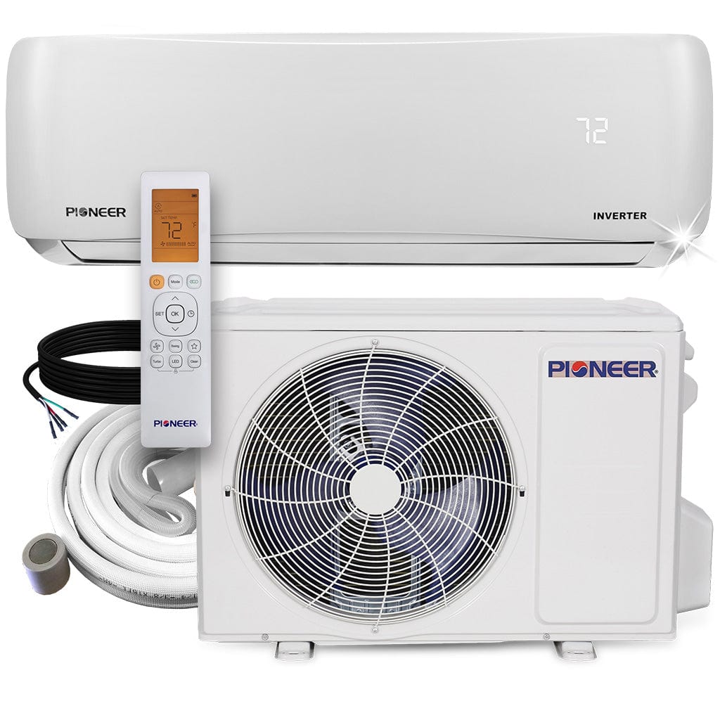 Pioneer® 12,000 BTU 20.8 SEER2 Ductless Mini-Split Inverter+ Air Conditioner Heat Pump System Full Set 115V COMPLETE SET