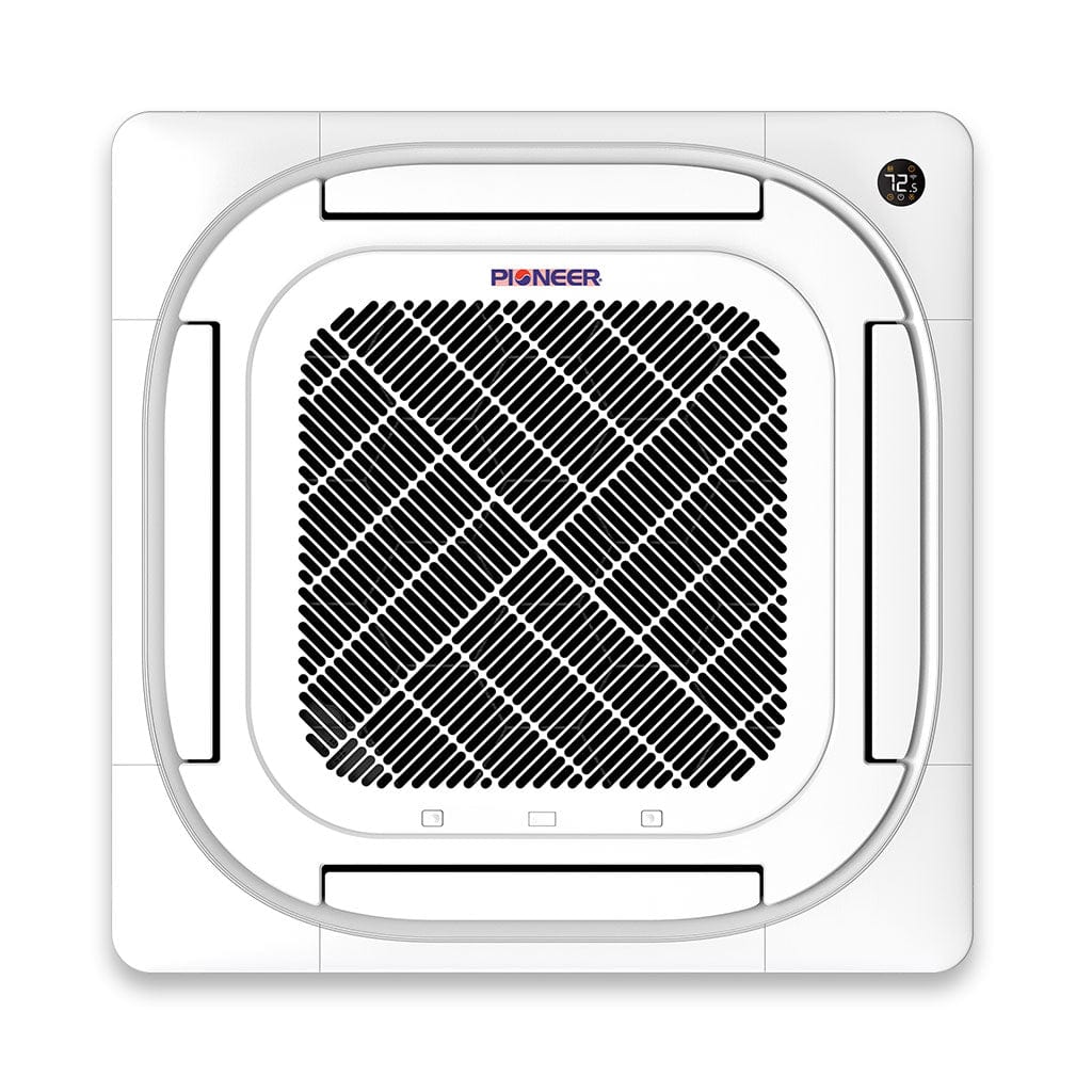 Pioneer® 36,000 BTU 19.2 SEER2 8-Way Slim Cassette Mini-Split Air Conditioner Heat Pump System Full Set 230V FRONT VIEW