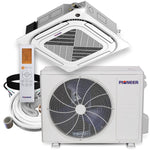 Pioneer® 36,000 BTU 19.2 SEER2 8-Way Slim Cassette Mini-Split Air Conditioner Heat Pump System Full Set 230V