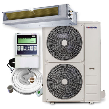Pioneer® 48,000 BTU 15.1 SEER2 Ceiling Concealed Ducted Mini-Split Inverter+ Air Conditioner Heat Pump System Full Set 230V COMPLETE SET