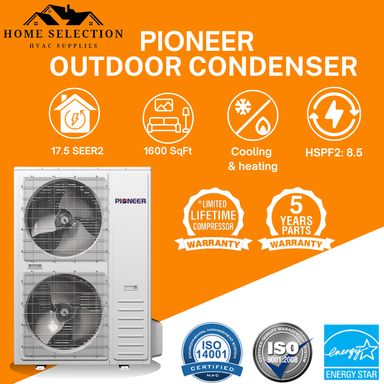 Pioneer® 48,000 BTU 17.5 SEER2 Ducted Central Split Inverter+ Air Conditioner Heat Pump System, 2nd Generation benefits 