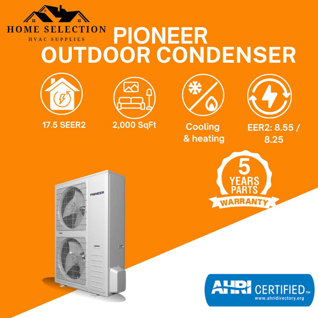 Pioneer® 56,000 BTU 17 SEER2 Ducted Central Split Inverter+ Air Conditioner Heat Pump System, 2nd Generation