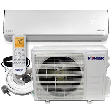 Pioneer® Diamante Pro Series 12,000 BTU 19 SEER2 Ductless Mini-Split Air Conditioner Inverter+ Heat Pump Full Set 115V with 16 Ft. Kit COMPLETE SET