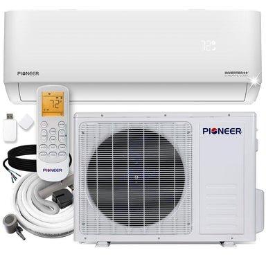 Pioneer® Diamante Ultra 9,000 BTU 23.5 SEER2 Ductless Mini-Split Inverter++ Energy-Star Wi-Fi Air Conditioner Heat Pump Full Set 230V with 16 Ft. Kit COMPLETE SET