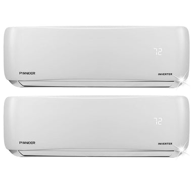 Pioneer Dual 21000 BTU 1.75-Ton 21.5 SEER Multi (2) Zone Wall Mount Air Conditioner Heat Pump 230-Volt FRONT VIEW