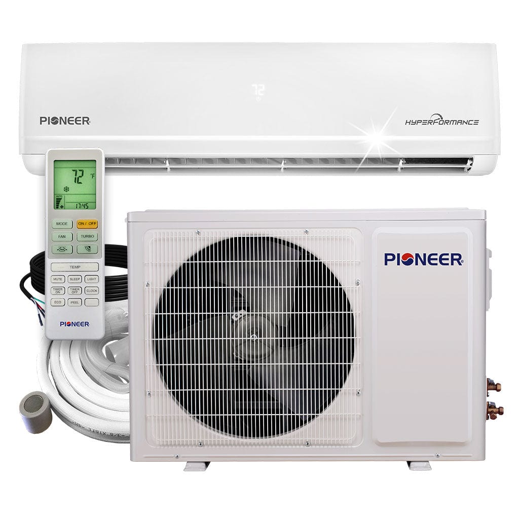 Pioneer® Hyperformance™ 9,000 BTU 25.5 SEER2 Ductless Mini Split Inverter++ Wi-Fi Enabled Air Conditioner Hyper Heat Pump Full Set 230V COMPLETE SET