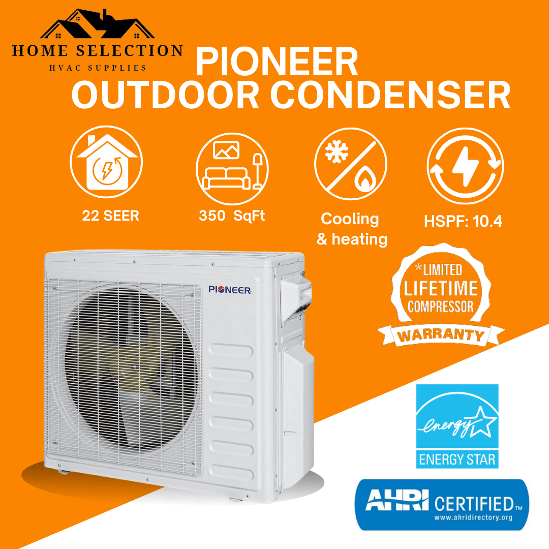 Pioneer® Mini Split 18,000 BTU 2 Zone Ductless Air Conditioner and Heat Pump, WYT020GLHI22M2-9W-9W benifits