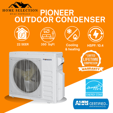 Pioneer® Mini Split 18,000 BTU 2 Zone Ductless Air Conditioner and Heat Pump, WYT020GLHI22M2-9W-9W benifits