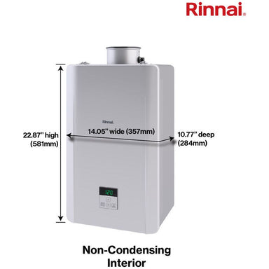 Rinnai RE Series 5.3 GPM Indoor NCTWH (RE140I) SIZES