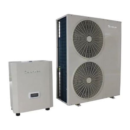 SPRSUN R410A Icefield-S Series - 16-18KW EVI DC Inverter Air to Water Low Temp Heat Pump - Split Type FRONT AND SIDE VIEW