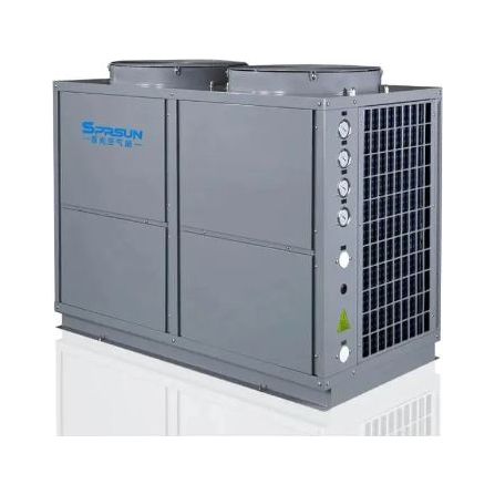SPRSUN 37KW 45KW Commercial Air Source Heat Pump for Water Heater and Room Heating FRONT AND SIDE VIEW