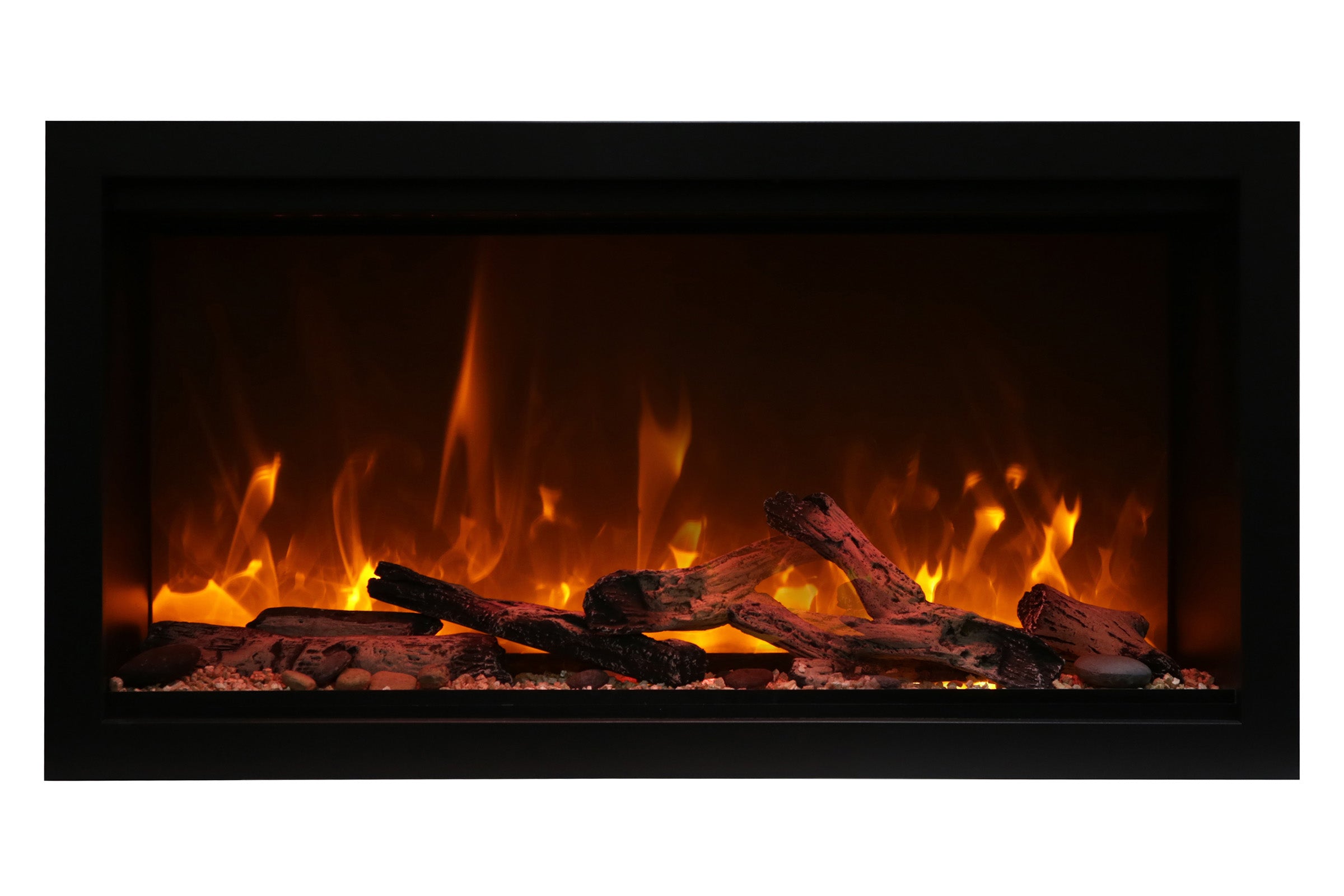 Amantii Symmetry 34'' Extra Tall & Deep Recessed Linear Indoor/Outdoor Electric Fireplace