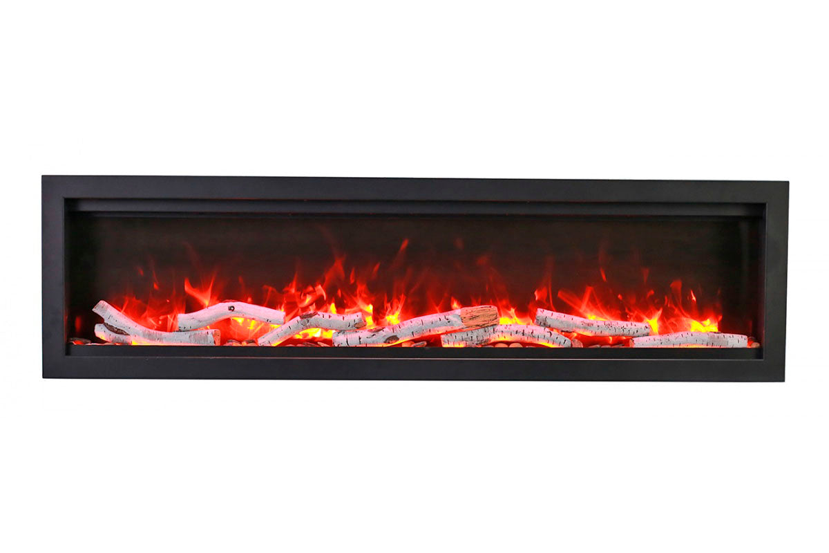 Amantii Symmetry Bespoke 60'' Wall Mount / Recessed Linear Indoor/Outdoor Electric Fireplace