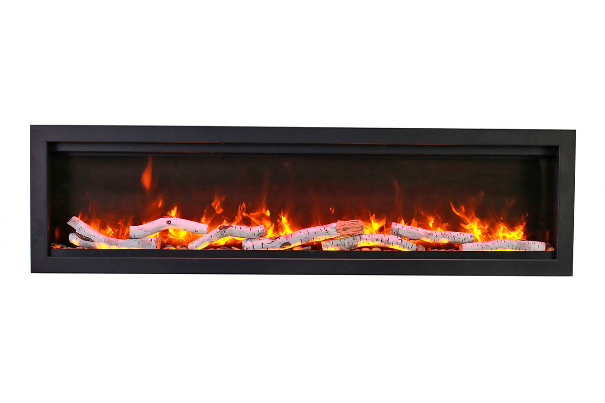 Amantii Symmetry Bespoke 100'' Wall Mount / Recessed Linear Indoor/Outdoor Electric Fireplace