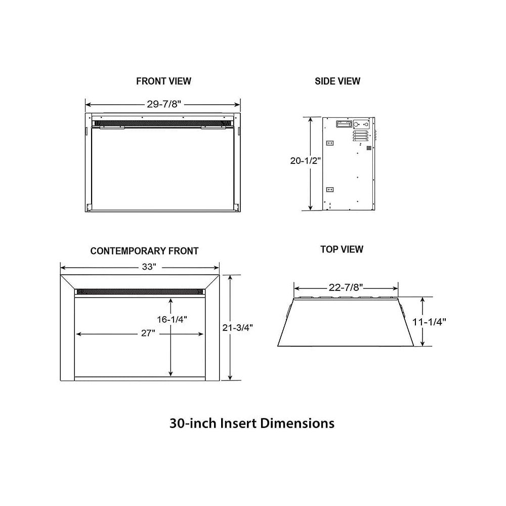 SimpliFire 30-In Electric Fireplace Insert