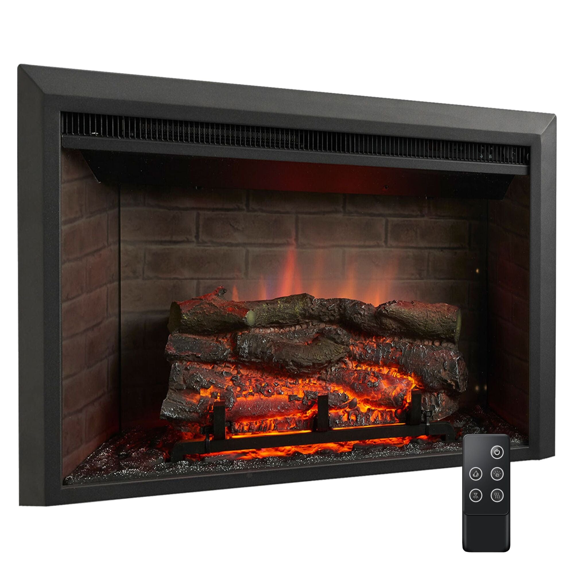 SimpliFire 32-In Built-In Electric Fireplace Insert FRONT VIEW