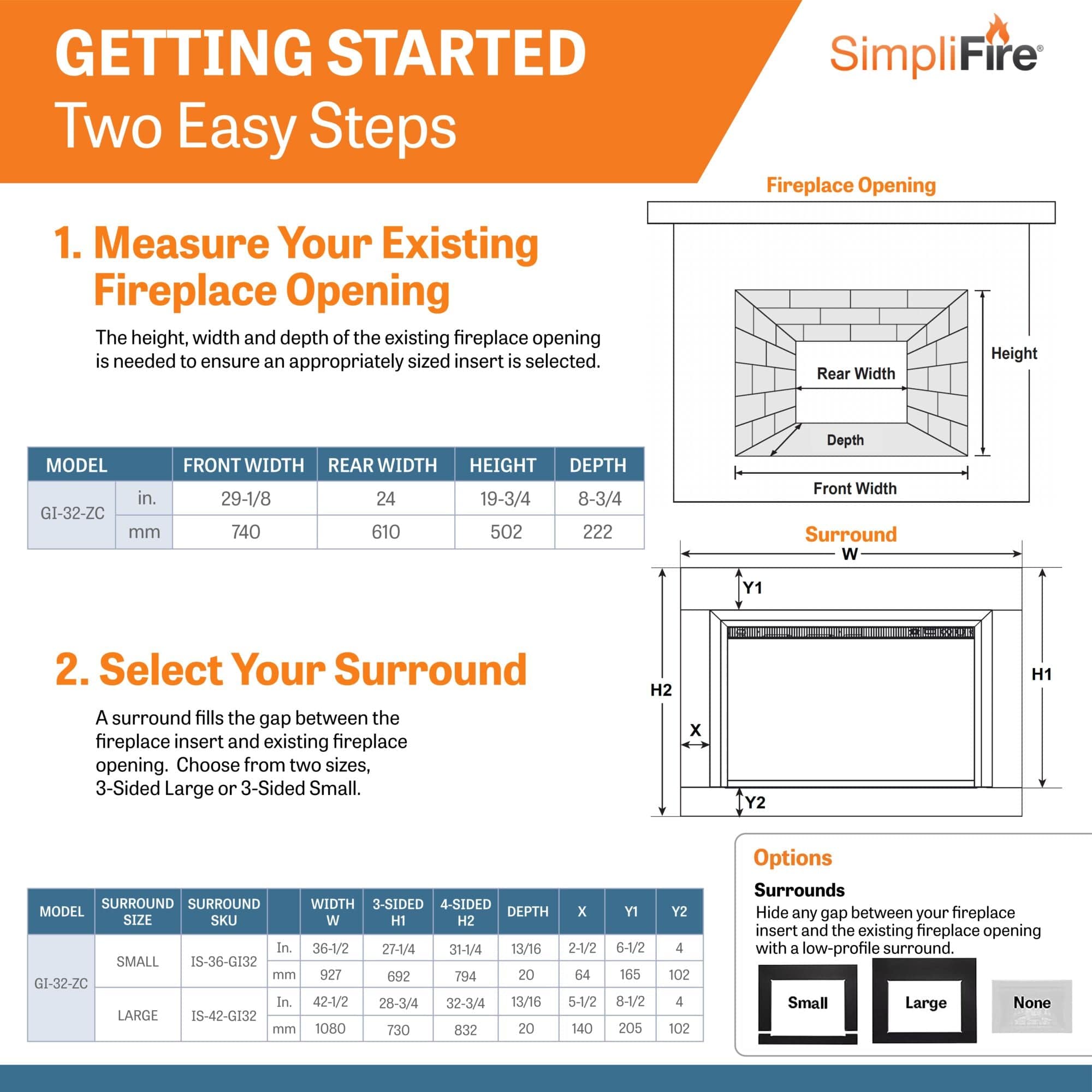 SimpliFire 32-In Built-In Electric Fireplace Insert